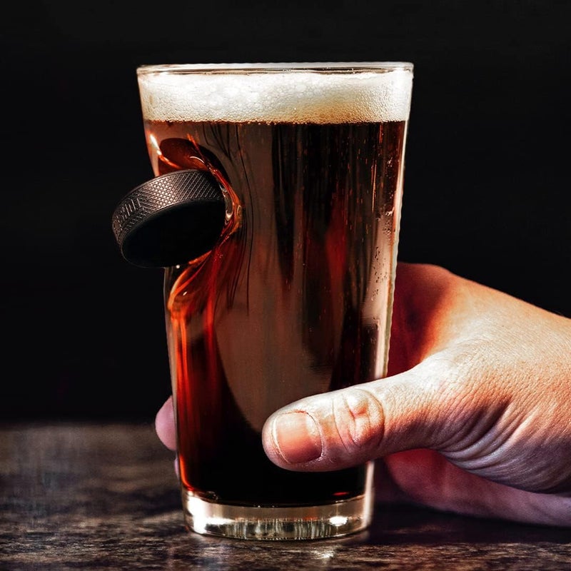 benshot Hockey Puck Pint Glass - 16oz | Made in the USA - Image 3